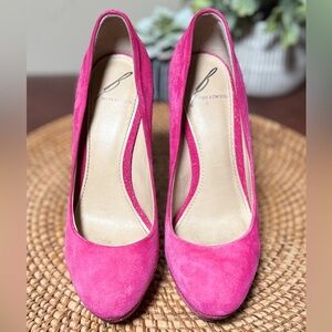 Brian Atwood Fuchsia Suede Heels